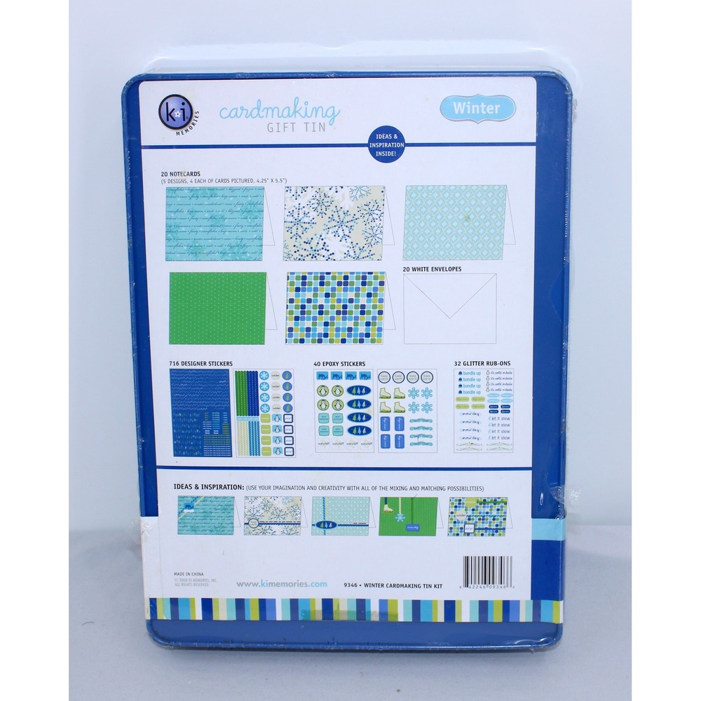 KI Memories Winter Cardmaking Gift Tin 800+ Pieces 20 Designer Cards 9346 NEW - Picture 3 of 4